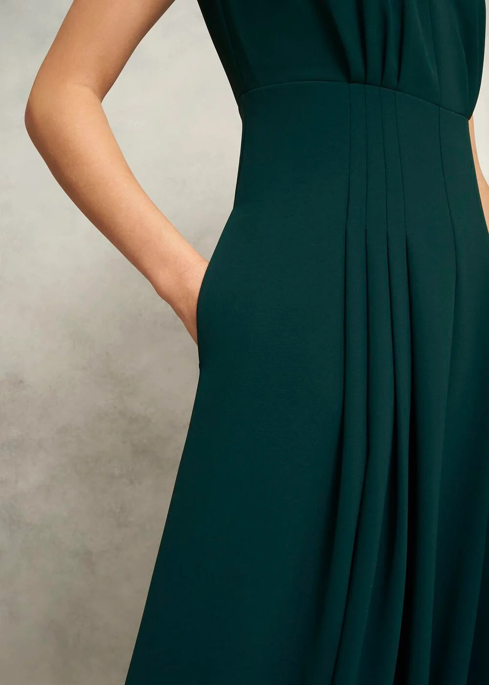 Primus-V Neck Pintuck Dress